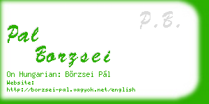 pal borzsei business card